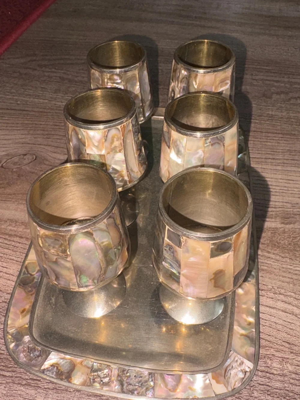 Mother of Pearl Toothbrush Holders Set - Iridescent Shell Accent